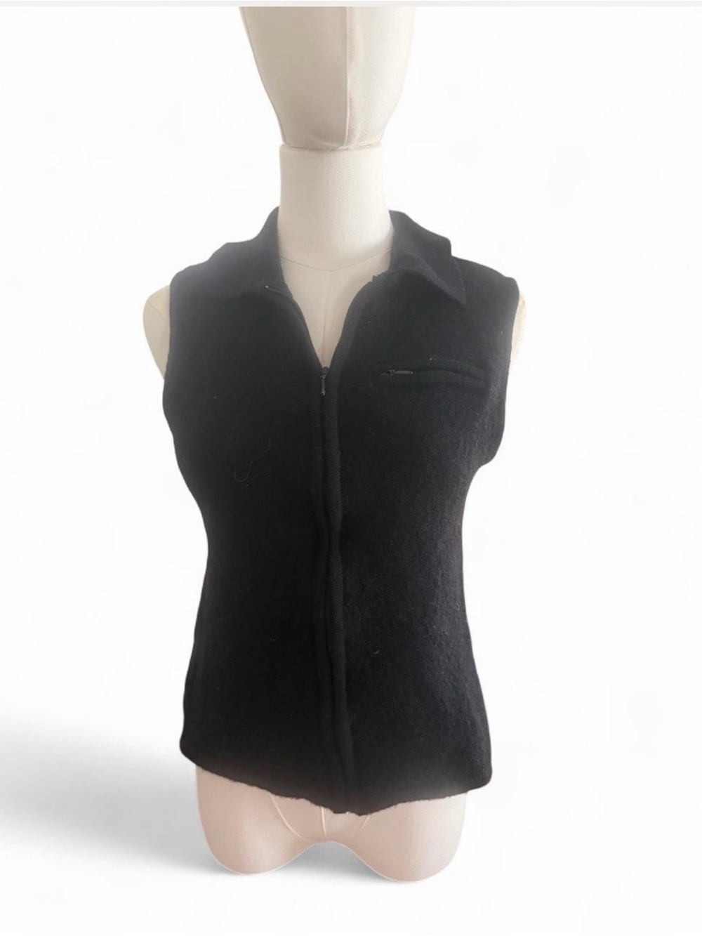 Talbots Black Petite Wool Blend Sweater Vest
